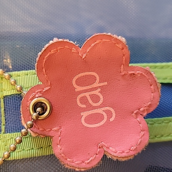 GAP Handbags - GAP Nylon Blue and Green Logo Embelished Rose Tote Bag Size 17X12X4"